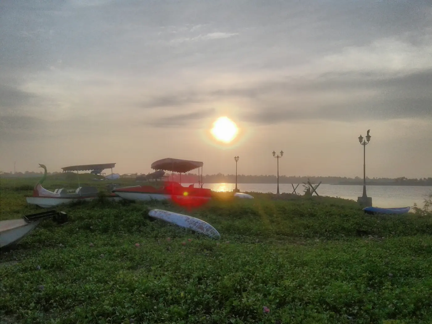 Sunset over the Chunnambar backwaters near Pondicherry